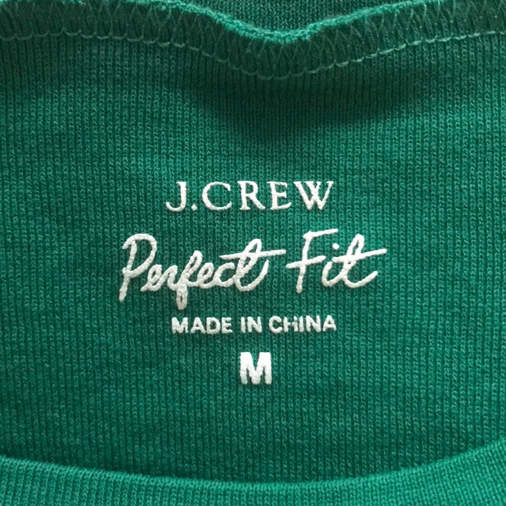 Jcrew Ls Basic Tee Solid Green Size M - image 2